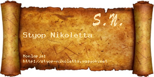 Styop Nikoletta névjegykártya