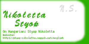 nikoletta styop business card